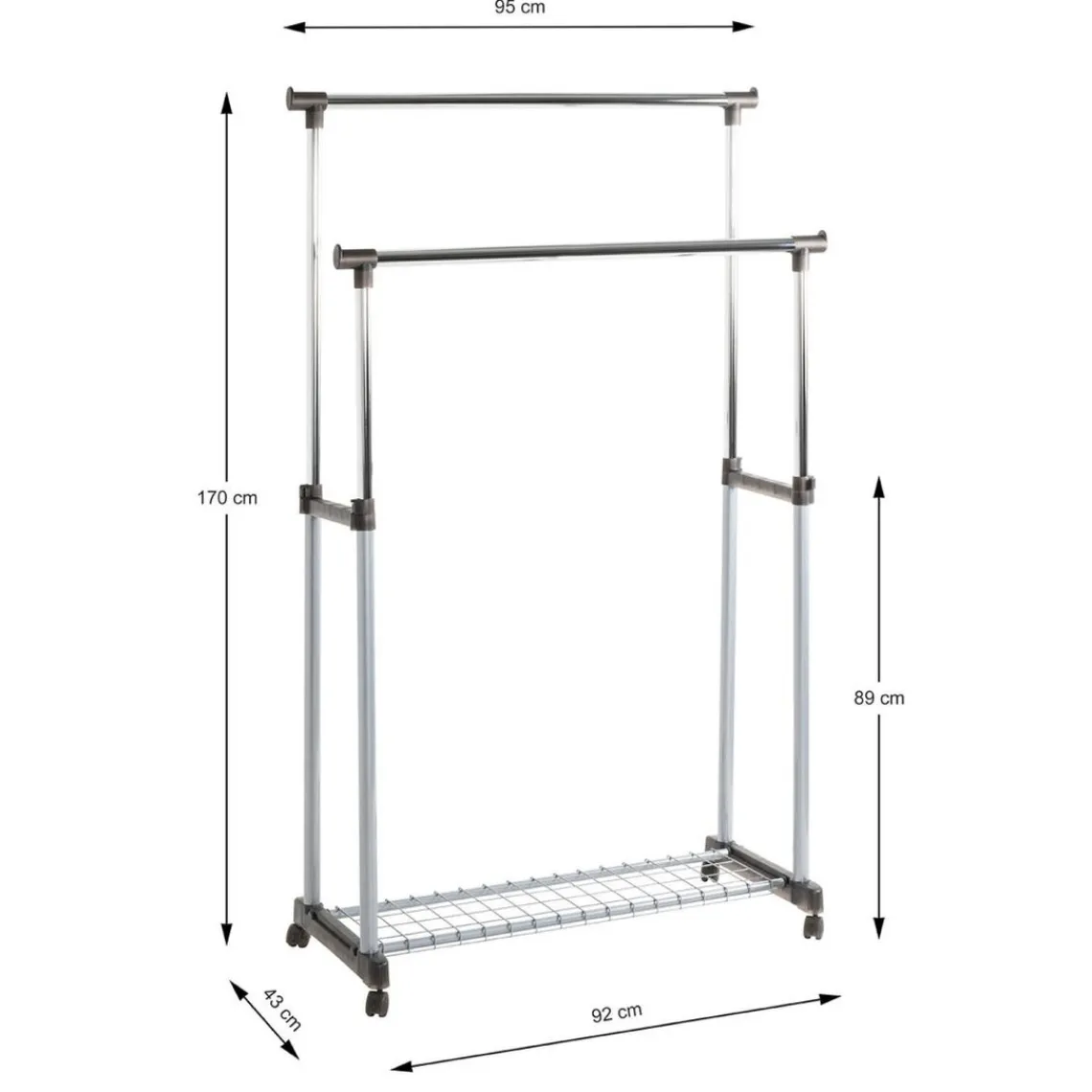 3S. x Home Portant sur roulettes deux barres hauteur réglable Hot