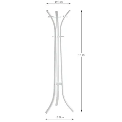3S. x Home Porte manteau avec 9 crochets acier laqué blanc