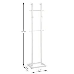 3S. x Home Porte manteau blanc 8 crochets bois et métal Hot