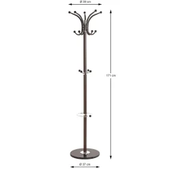 3S. x Home Porte manteau Boules marron 14 crochets et pied marbre Hot