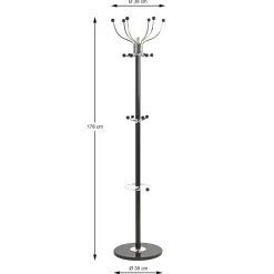 3S. x Home Porte manteau en métal noir et chrome pièd marbre Clearance