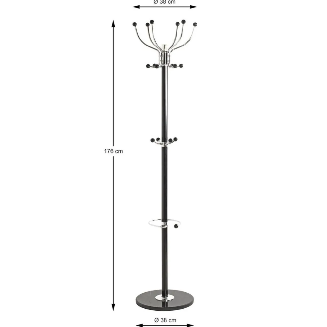 3S. x Home Porte manteau en métal noir et chrome pièd marbre Clearance