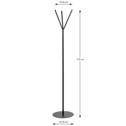 3S. x Home Porte manteau en métal noir et 3 crochets vestiaire Discount