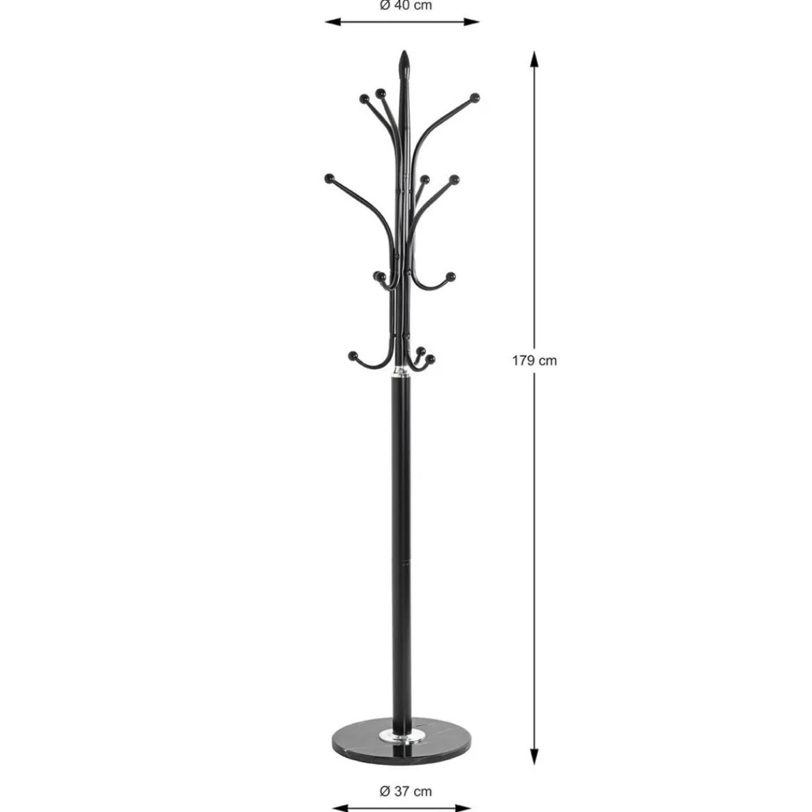 3S. x Home Porte manteau en métal noir et pied marbre Outlet