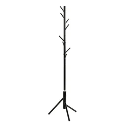 3S. x Home Porte manteau en tube d'acier laquée noir avec 8 crochets