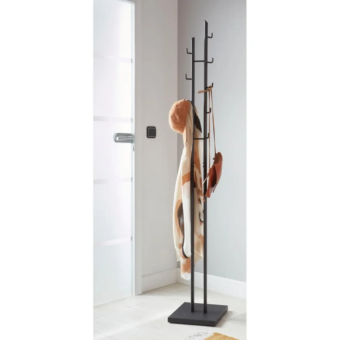 3S. x Home porte manteau en tube d'acier époxy noir Discount