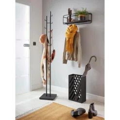 3S. x Home porte manteau en tube d'acier époxy noir Discount