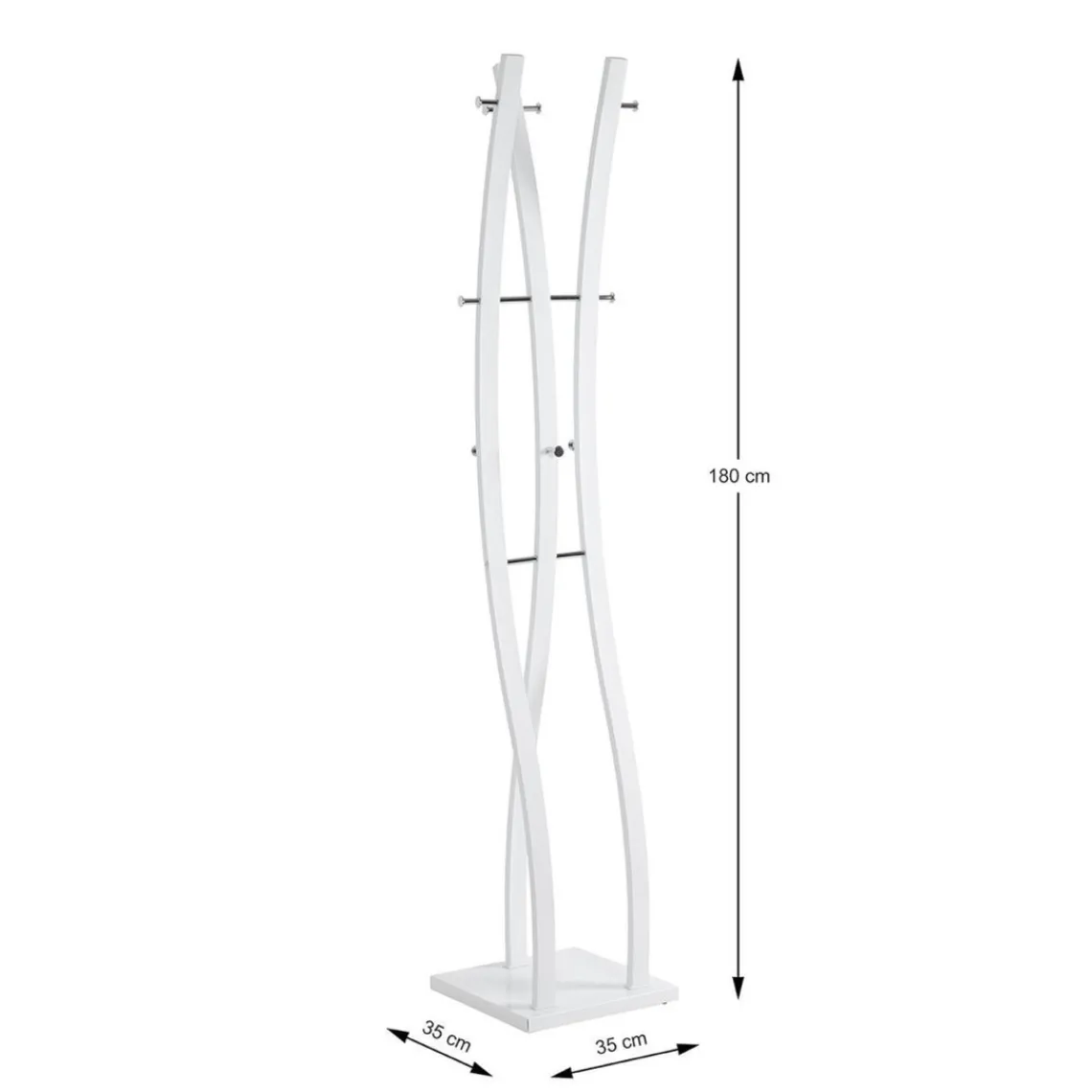 3S. x Home Porte manteau laqué blanc avec crochets chromés Sale