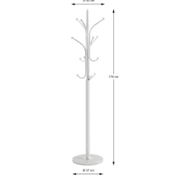 3S. x Home Porte manteau métal blanc et pied en marbre New