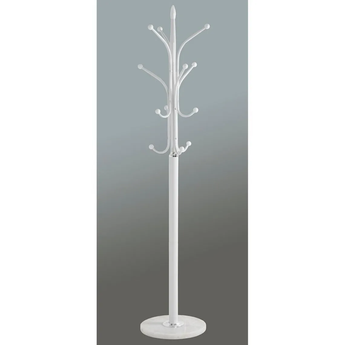 3S. x Home Porte manteau métal blanc et pied en marbre New