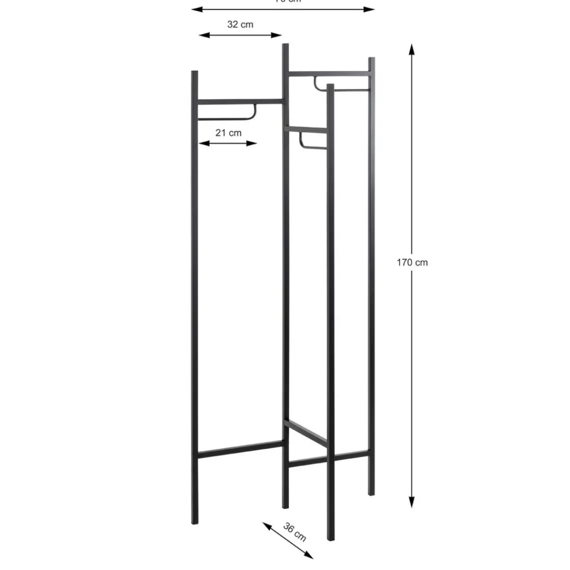 3S. x Home Porte manteau métal cintre laqué noir