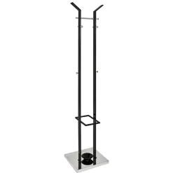 3S. x Home Porte manteau noir laqué pied et tringle chromés