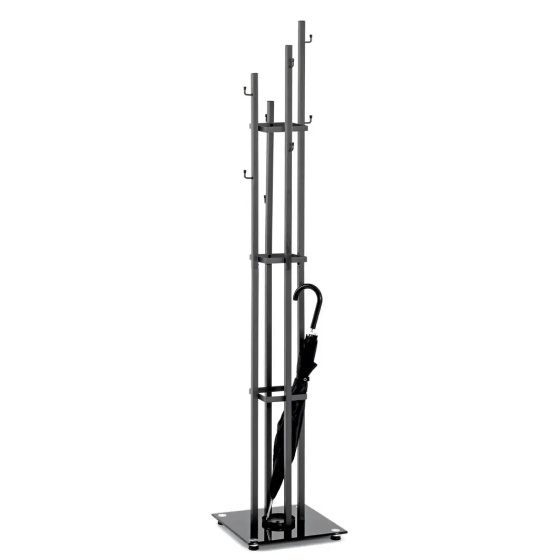 3S. x Home Porte manteau porte parapluie en acier avec socle en verre trempé Best