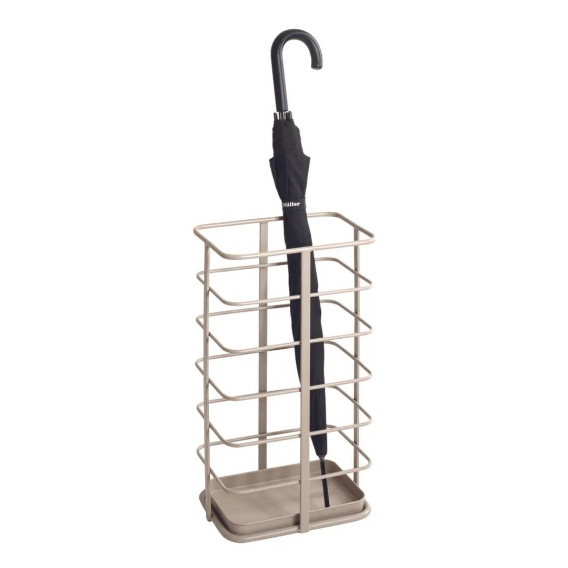 3S. x Home Porte parapluies en tube d'acier peint par poudrage en gris sable Best