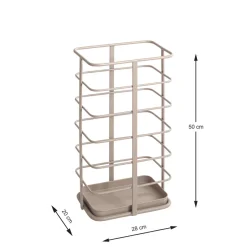 3S. x Home Porte parapluies en tube d'acier peint par poudrage en gris sable Best