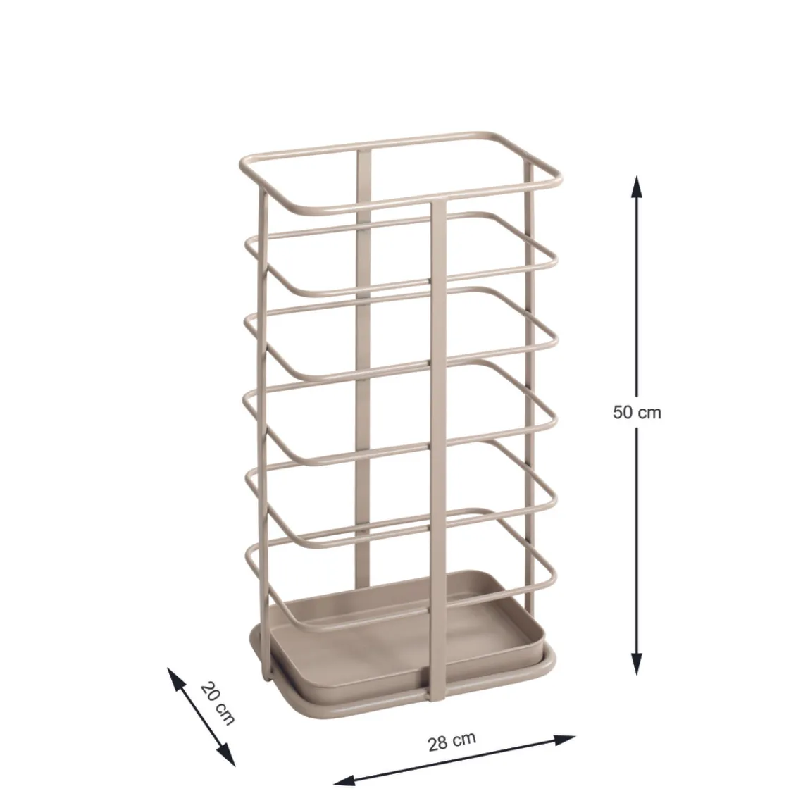 3S. x Home Porte parapluies en tube d'acier peint par poudrage en gris sable Best