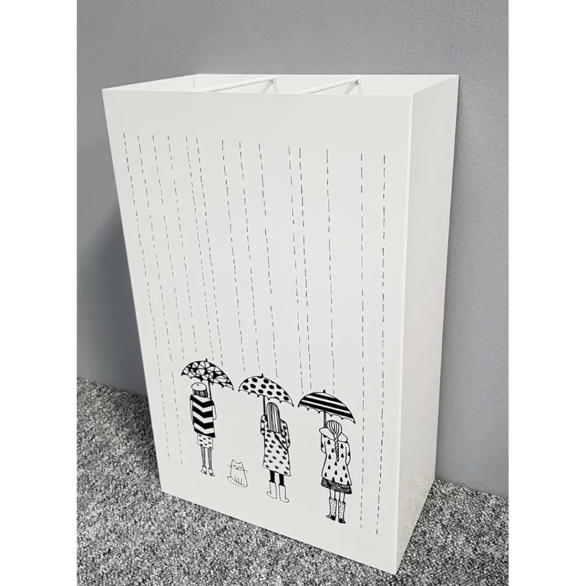 3S. x Home Porte parapluies métal blanc avec egouttoir plastique Best