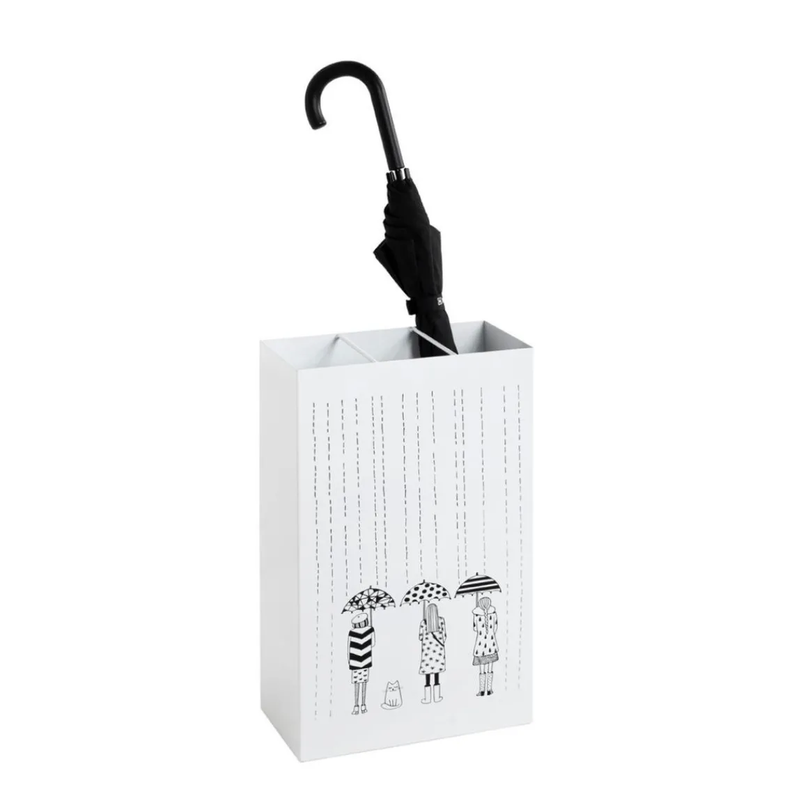 3S. x Home Porte parapluies métal blanc avec egouttoir plastique Best