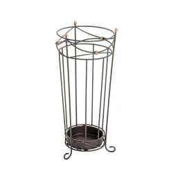 3S. x Home Porte parapluies vintage anthracite avec ornements dorés Sale