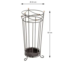 3S. x Home Porte parapluies vintage anthracite avec ornements dorés Sale