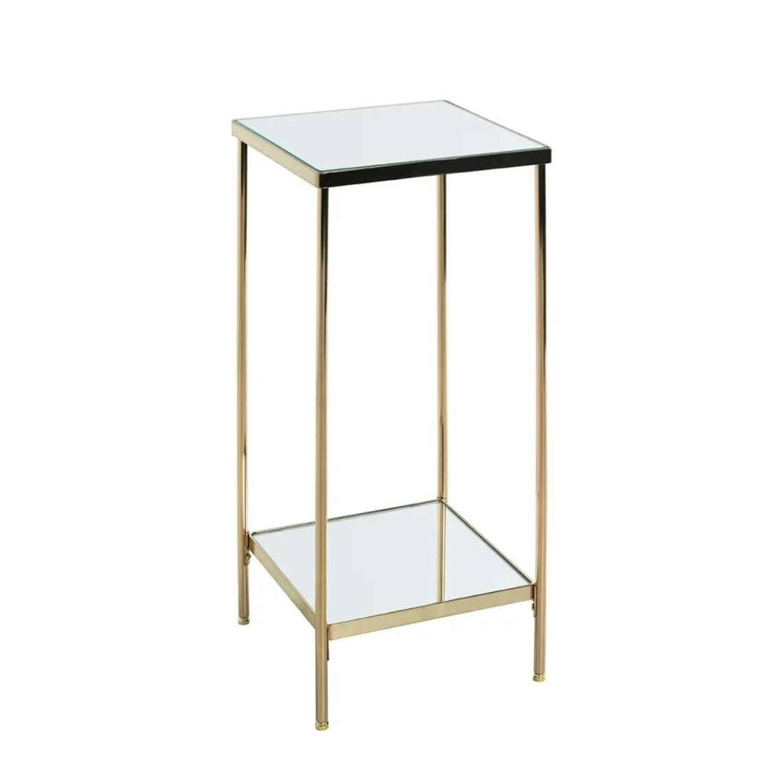 3S. x Home Porte plante en acier laitonné et étagères verre miroir Discount