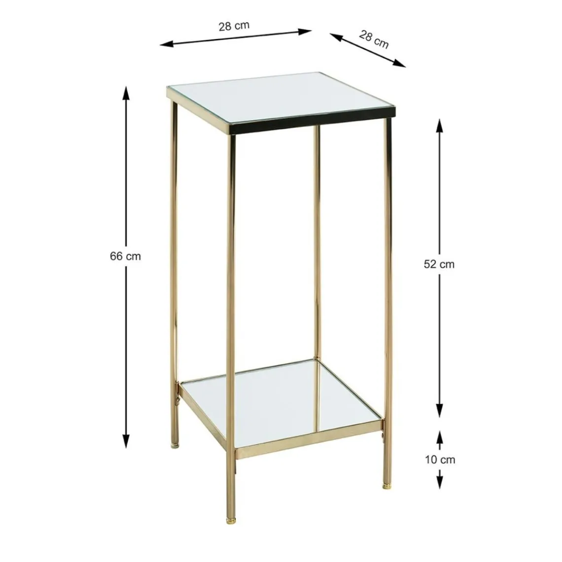 3S. x Home Porte plante en acier laitonné et étagères verre miroir Discount