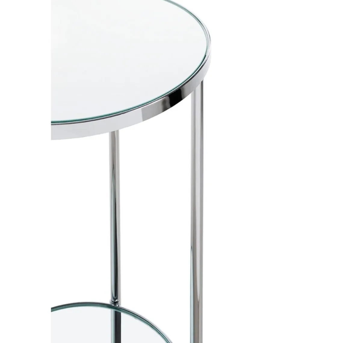 3S. x Home Porte plante en métal chromé et étagères en verre miroir