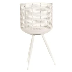 Becquet Porte plante métal rotin blanc Cando Hot