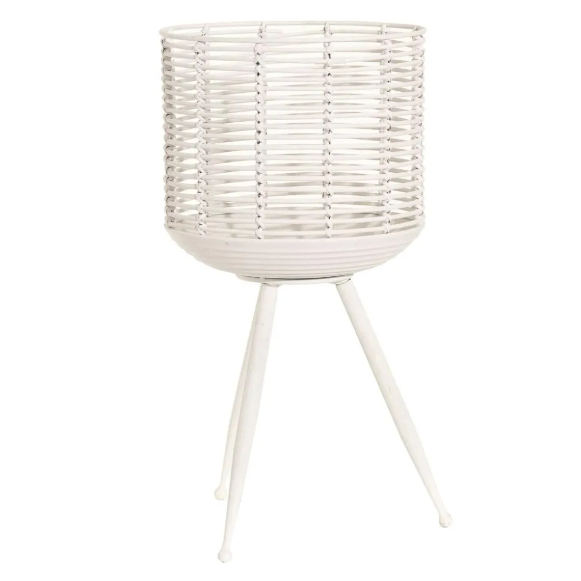 Becquet Porte plante métal rotin blanc Cando Hot