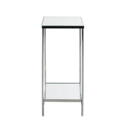 3S. x Home Porte plantes en acier chromé et étagère en verre miroir Best