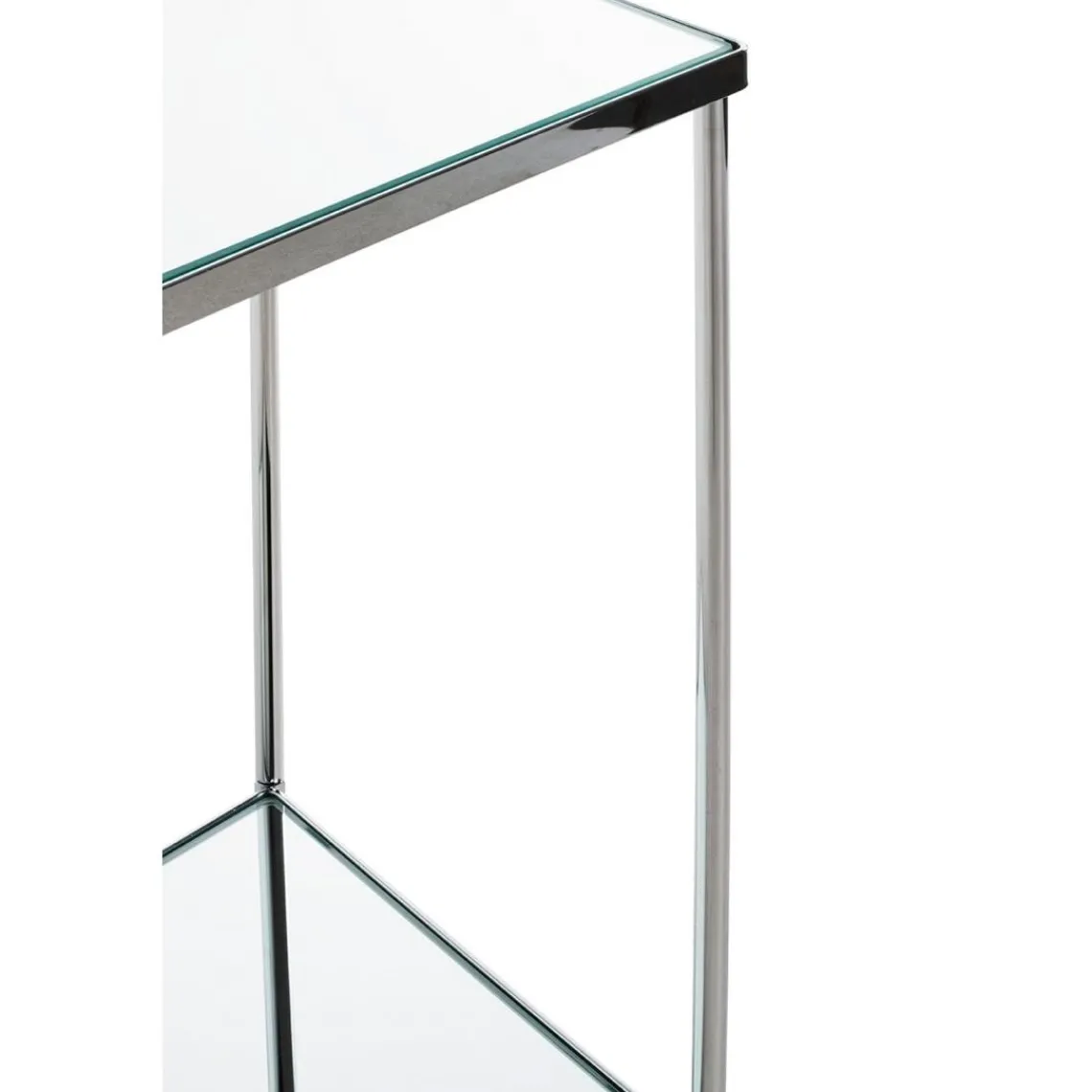 3S. x Home Porte plantes en acier chromé et étagère en verre miroir Best