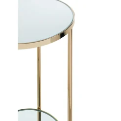 3S. x Home Porte plantes en métal laitonné avec étagères en verre miroir Outlet