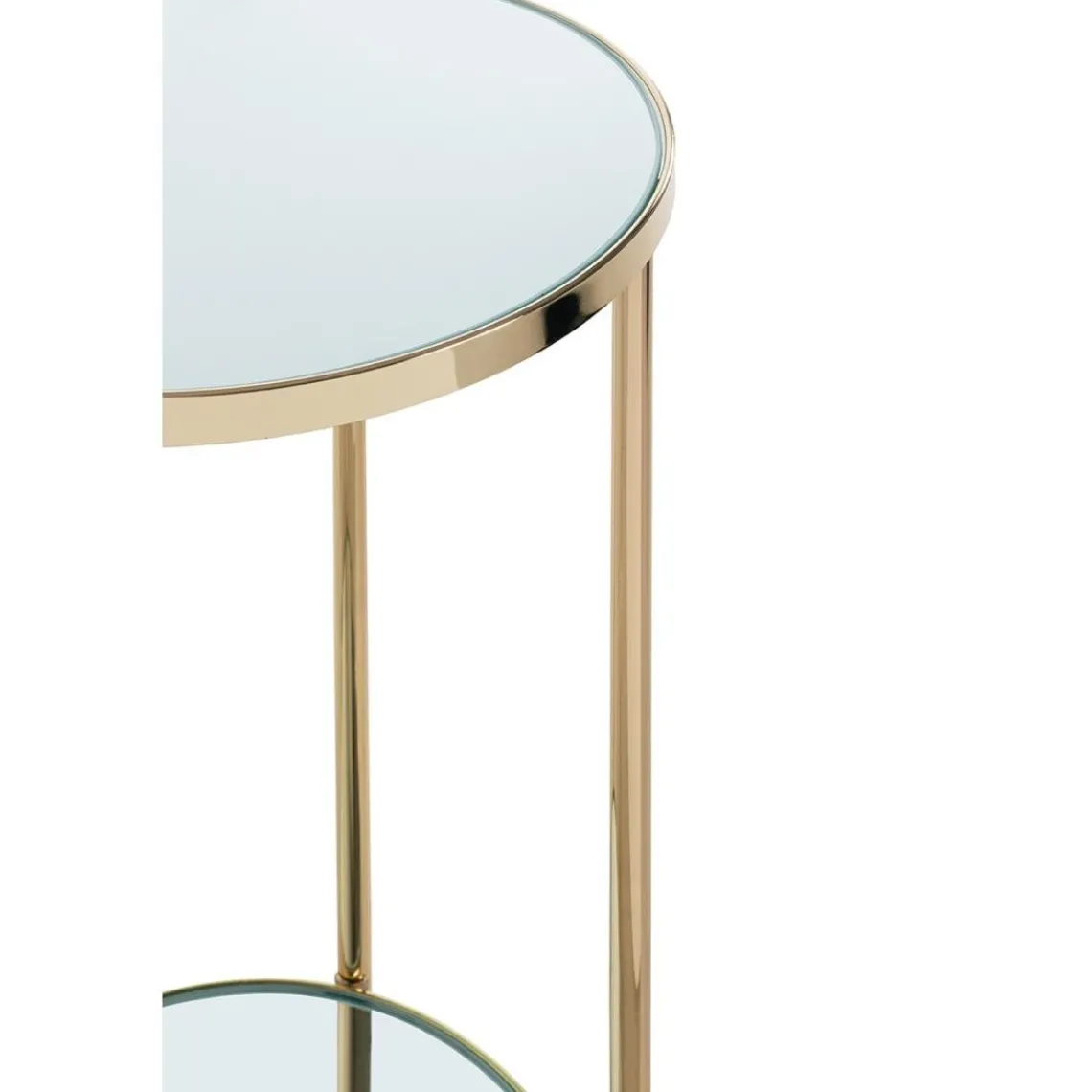 3S. x Home Porte plantes en métal laitonné avec étagères en verre miroir Outlet