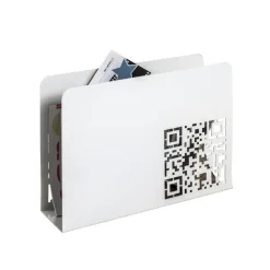 3S. x Home Porte revues avec code QR découpé abstrait en Métal laqué Blanc Sale