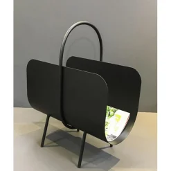 3S. x Home Porte revues design en métal laqué noir Best