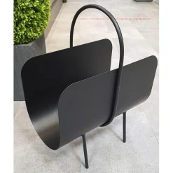 3S. x Home Porte revues design en métal laqué noir Best