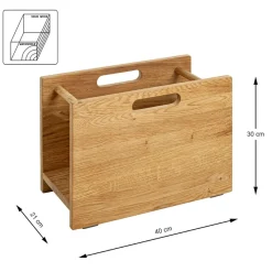 3S. x Home Porte revues en bois de chêne huilé Sale