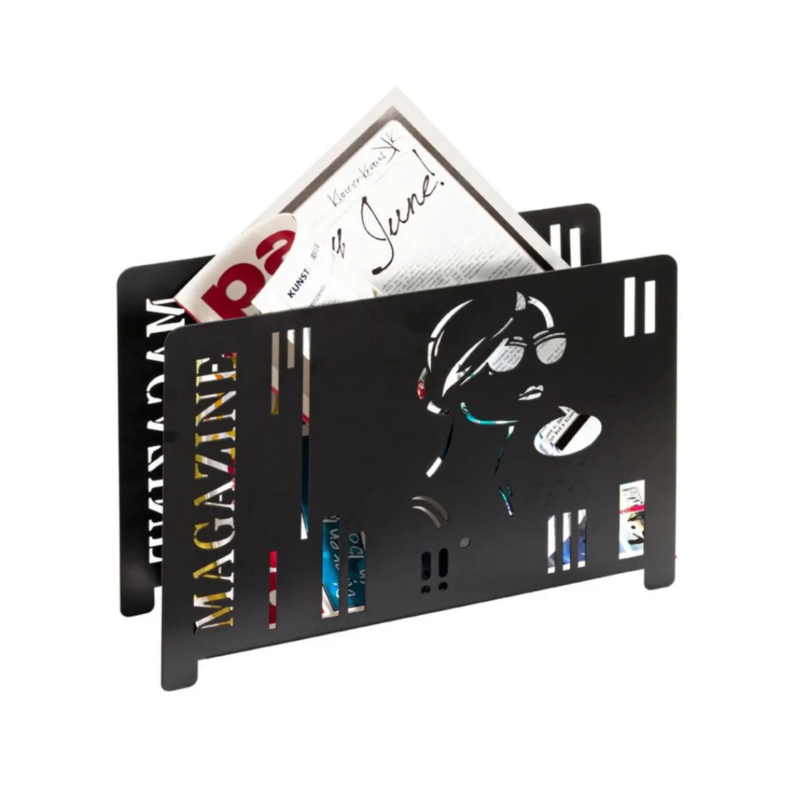 3S. x Home Porte revues Noir en Métal laqué