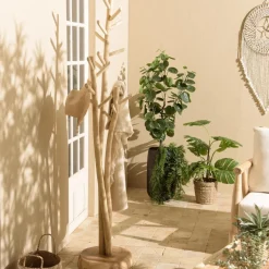 Macabane Porte-manteau 3 branches en Teck naturel WILL Beige Best