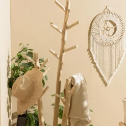 Macabane Porte-manteau 3 branches en Teck naturel WILL Beige Best