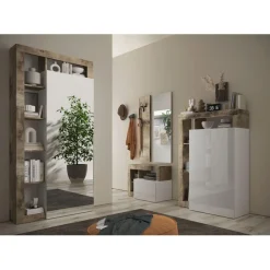 3S. x Home Porte-manteau 2 portes avec miroir Discount