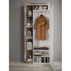 3S. x Home Porte-manteau 2 portes avec miroir Discount