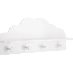 3S. x Home Porte-Manteau avec 1 Etagère et 4 Patères Forme de Nuage BAMBI Best