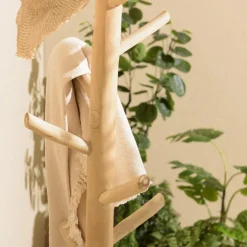 Macabane Porte-manteau multibranches en Teck naturel WILL Beige Sale