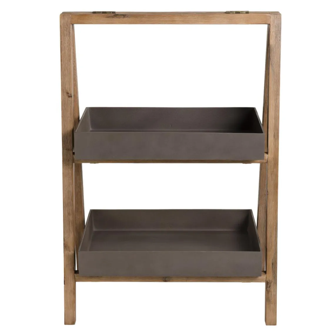 Macabane Porte-plantes, étagère en résine, effet Béton et Acacia - PM Sale