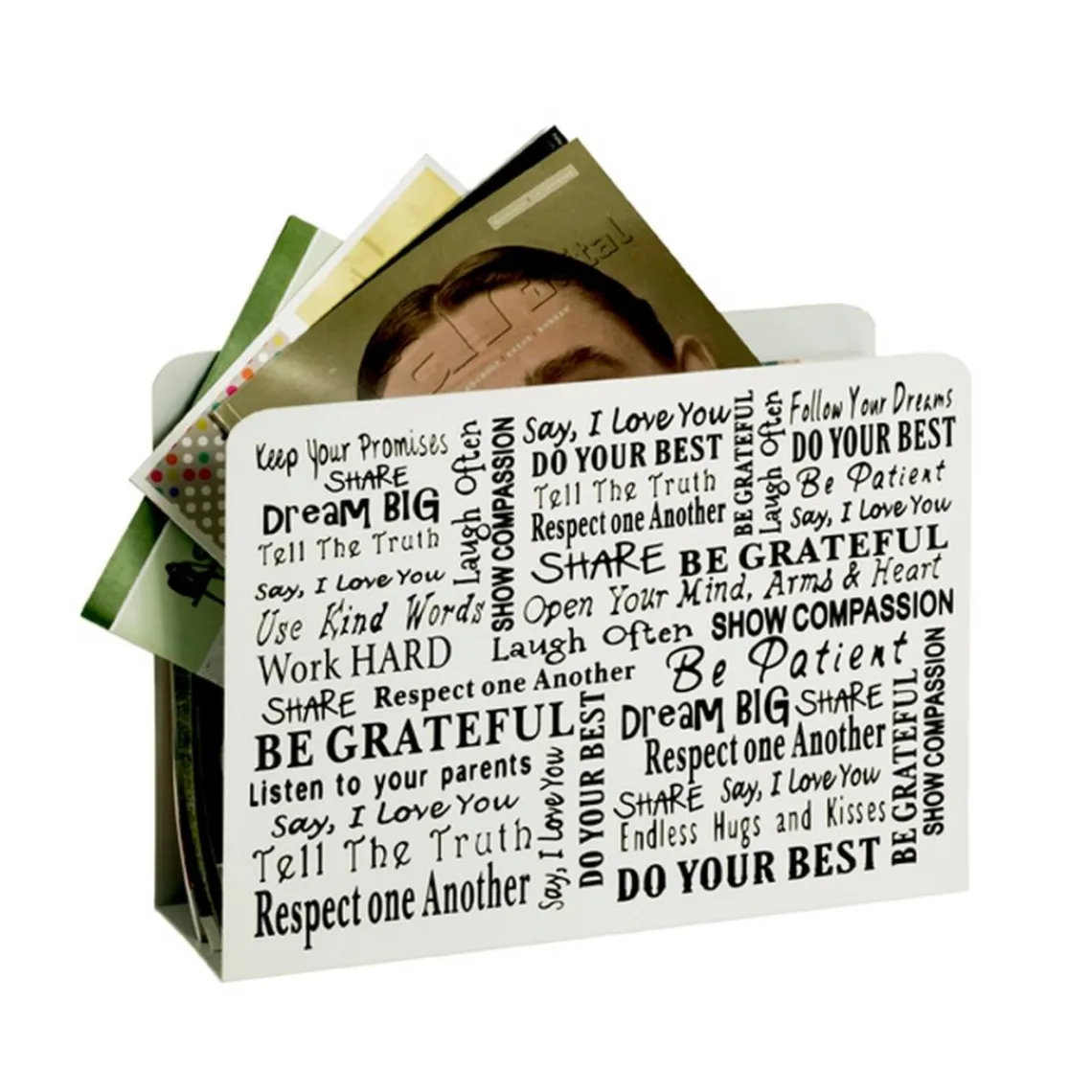 3S. x Home Portes revue en métal blanc laqué New