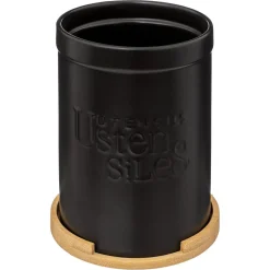 3S. x Home Pot à ustensiles couvercle bambou Noir Clearance