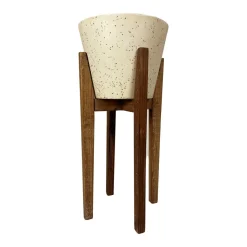Becquet Pot Décoratif moyen en Bois et résine Plant Up Beige Online