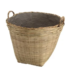 Macabane Pot de fleur ovale grand modèle en bambou naturel HECTOR Beige Online