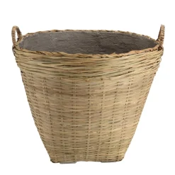 Macabane Pot de fleur ovale grand modèle en bambou naturel HECTOR Beige Online